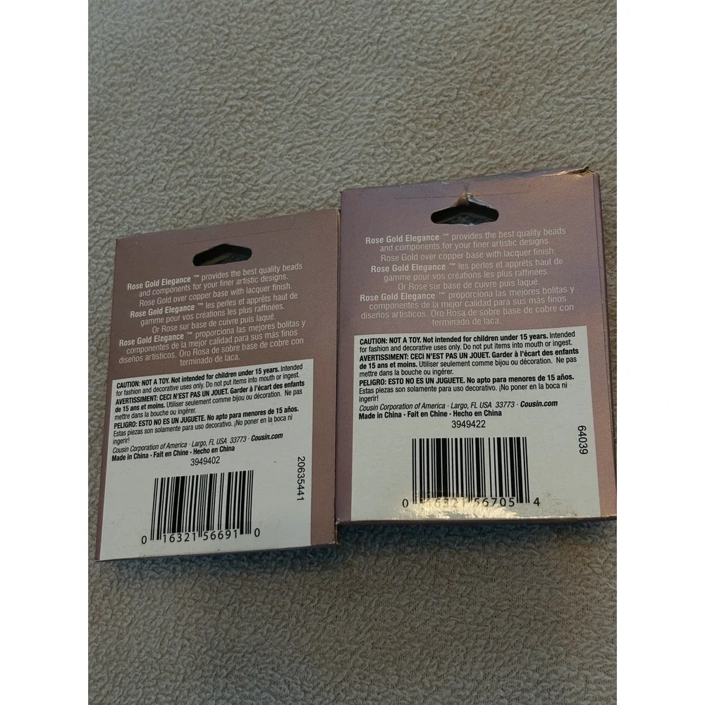 LOT - COUSIN ROSE GOLD ELEGANCE Jewelry Making Parts EAR HOOKS, Clasps, BEADS